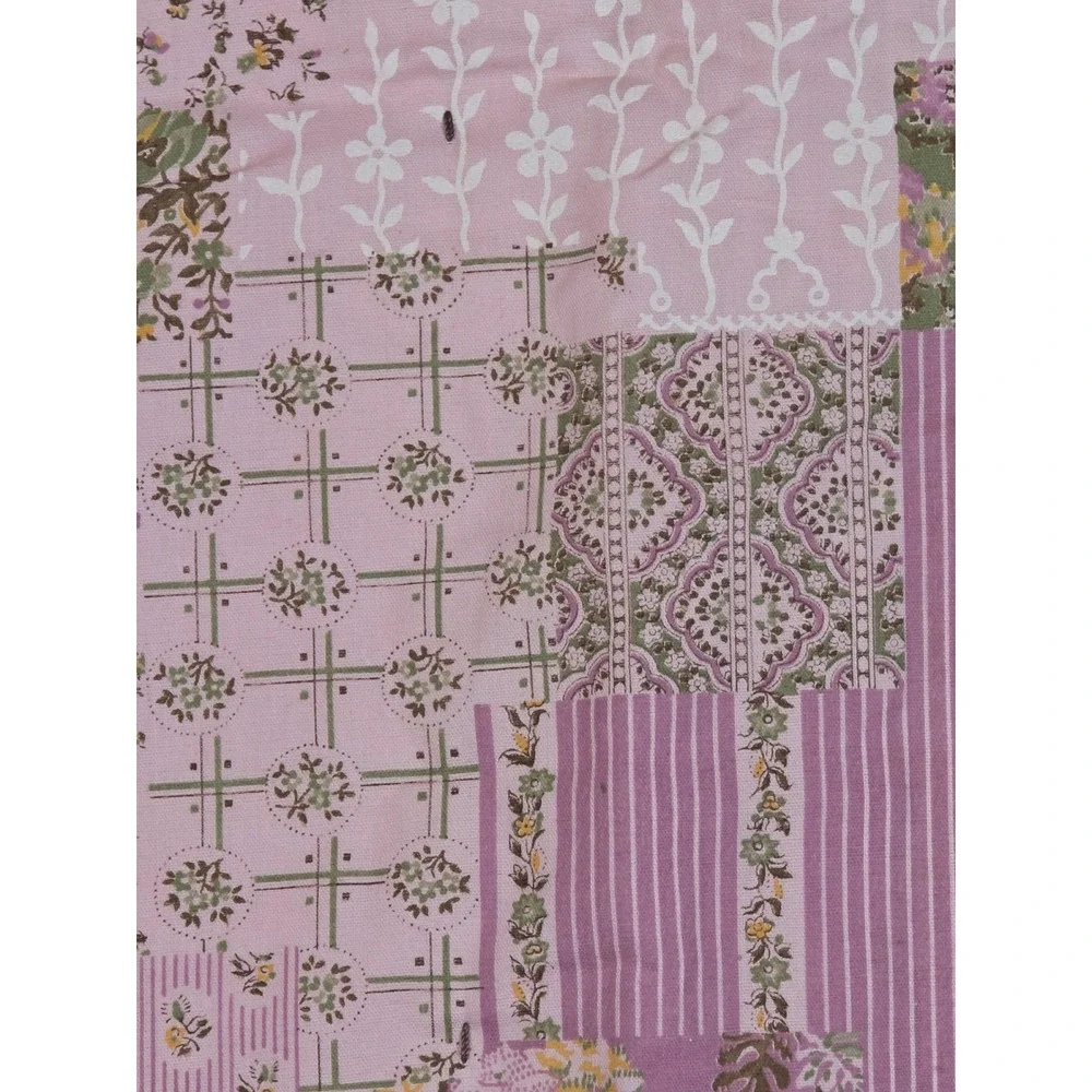 Vintage Hand Tied Lap Quilt Patchwork Throw 45x61 Metric Bird Pattern Reversible